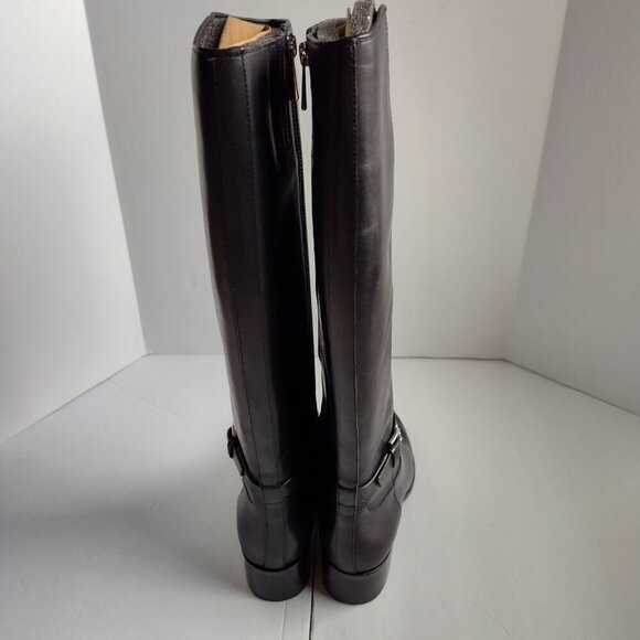 Ladies SZ 7M Michael Michael Kors Black Leather Riding Boots NWOT - Picture 4 of 8